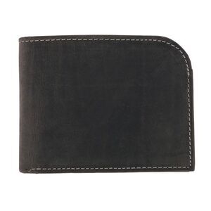 CTM Men's Vintage Hunter Leather Curved Front Pocket Wallet